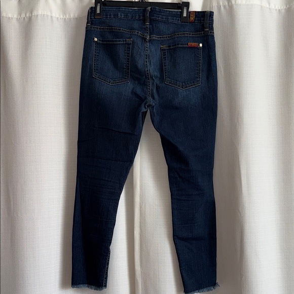 7 For All Mankind Dark Blue hi-waist ankle Skinny Jeans - Picture 1 of 4